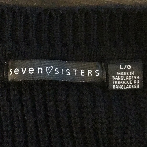 Women’s L Black Waffle Knit Sweater - Picture 3 of 5